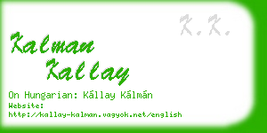 kalman kallay business card