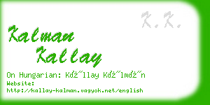 kalman kallay business card